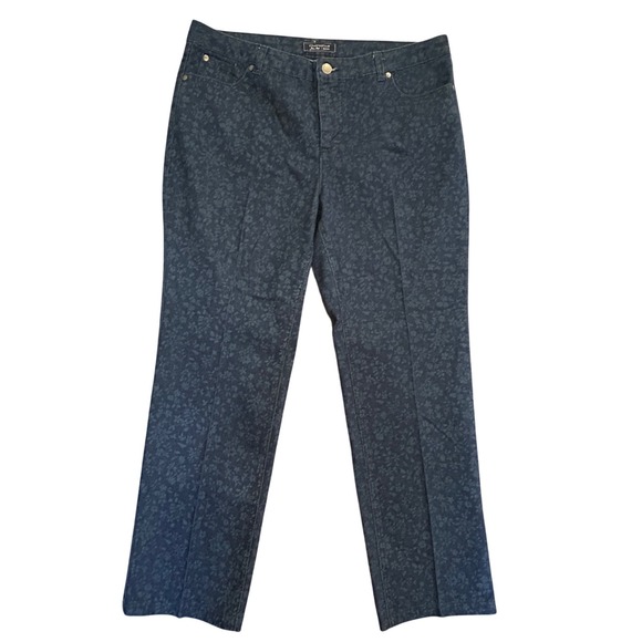 Charter Club Denim - Charter Club Jean Shop Modern Straight Floral Print Denim Pants Blue 14P Petite